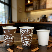 Set of 50 Lavish Kitchen Isle 8oz and 4oz paper cups in assorted colors for coffee, juice, and events, showing colorful paper cup variety.