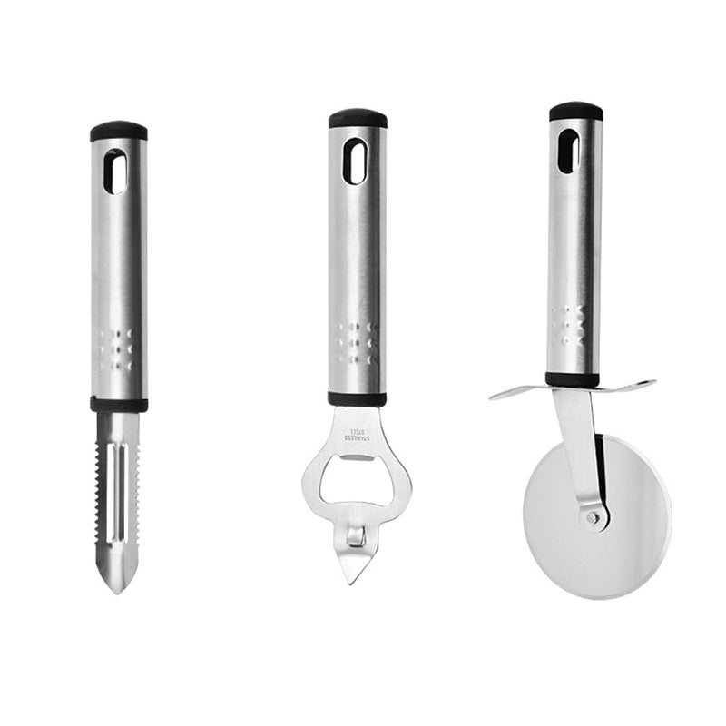 Lavish Kitchen Isle 17-piece all-in-one kitchen utensil set with durable plastic cooking tools arranged on a countertop.