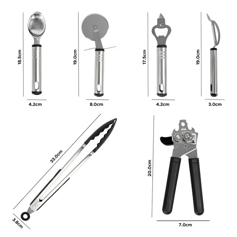 Lavish Kitchen Isle 17-piece all-in-one kitchen utensil set with durable plastic cooking tools, including spoons, spatulas, and tongs.