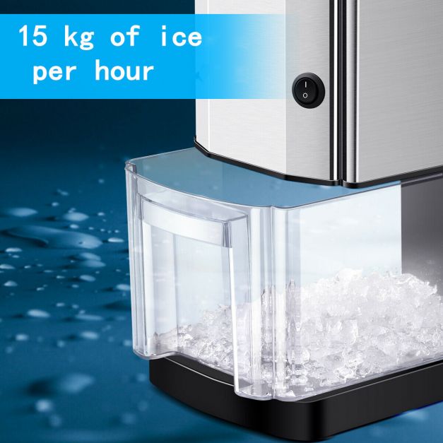 Stainless Electric Ice Crusher with Ice Tray & Scoop