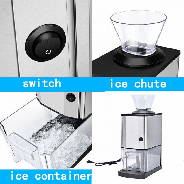 Stainless Electric Ice Crusher with Ice Tray & Scoop
