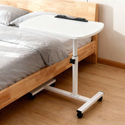 Adjustable Overbed Table Tray with Wheels – White – Home & Medical Use - Lavish Kitchen Isle