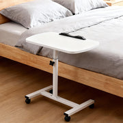 Adjustable Overbed Table Tray with Wheels – White – Home & Medical Use - Lavish Kitchen Isle