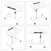 Adjustable Overbed Table Tray with Wheels – White – Home & Medical Use - Lavish Kitchen Isle