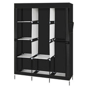 Grey 71-inch portable closet wardrobe with shelf and clothes rack, Lavish Kitchen Isle storage organizer for clothes and accessories.