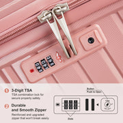 4-Piece Luggage Set - Durable PP Suitcase with Travel Tote & Toiletry Kit (Rose Gold, Red, Grey) - Lavish Kitchen Isle