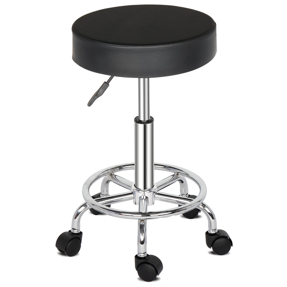 Round Stool  Feet Rotation Bar Stool Black