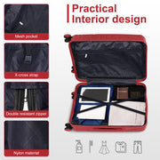 4-Piece Luggage Set - Durable PP Suitcase with Travel Tote & Toiletry Kit (Rose Gold, Red, Grey) - Lavish Kitchen Isle