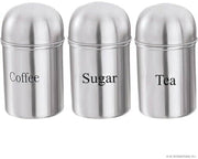 3-Piece Stainless Steel Dome Canister Set | Kitchen Storage for Tea, Coffee & Sugar – Sleek & Durable Design