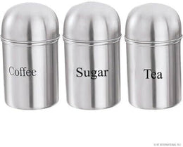 3-Piece Stainless Steel Dome Canister Set | Kitchen Storage for Tea, Coffee & Sugar – Sleek & Durable Design