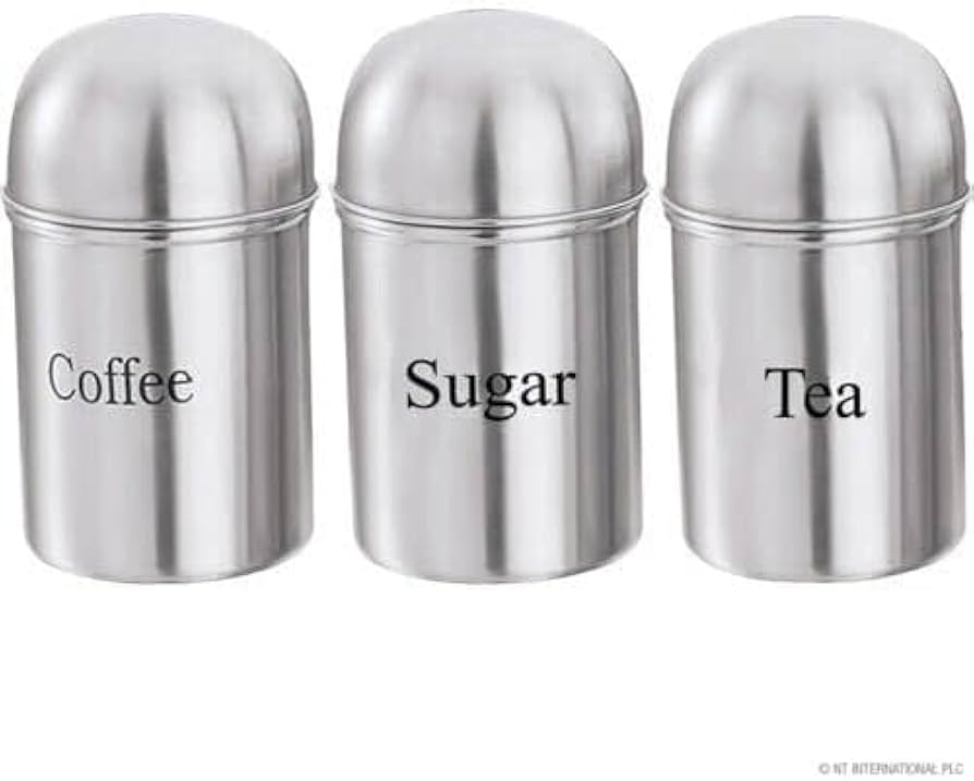 3-Piece Stainless Steel Dome Canister Set | Kitchen Storage for Tea, Coffee & Sugar – Sleek & Durable Design