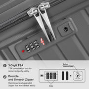 4-Piece Luggage Set - Durable PP Suitcase with Travel Tote & Toiletry Kit (Rose Gold, Red, Grey) - Lavish Kitchen Isle