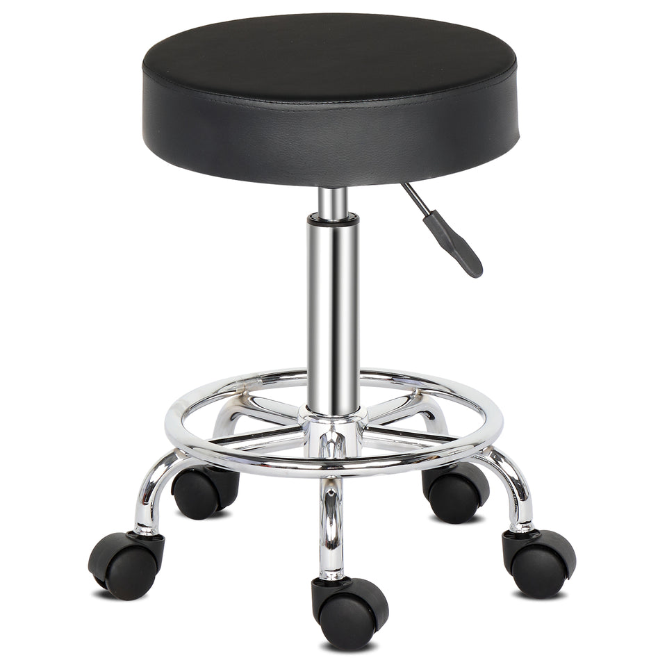 Round Stool  Feet Rotation Bar Stool Black