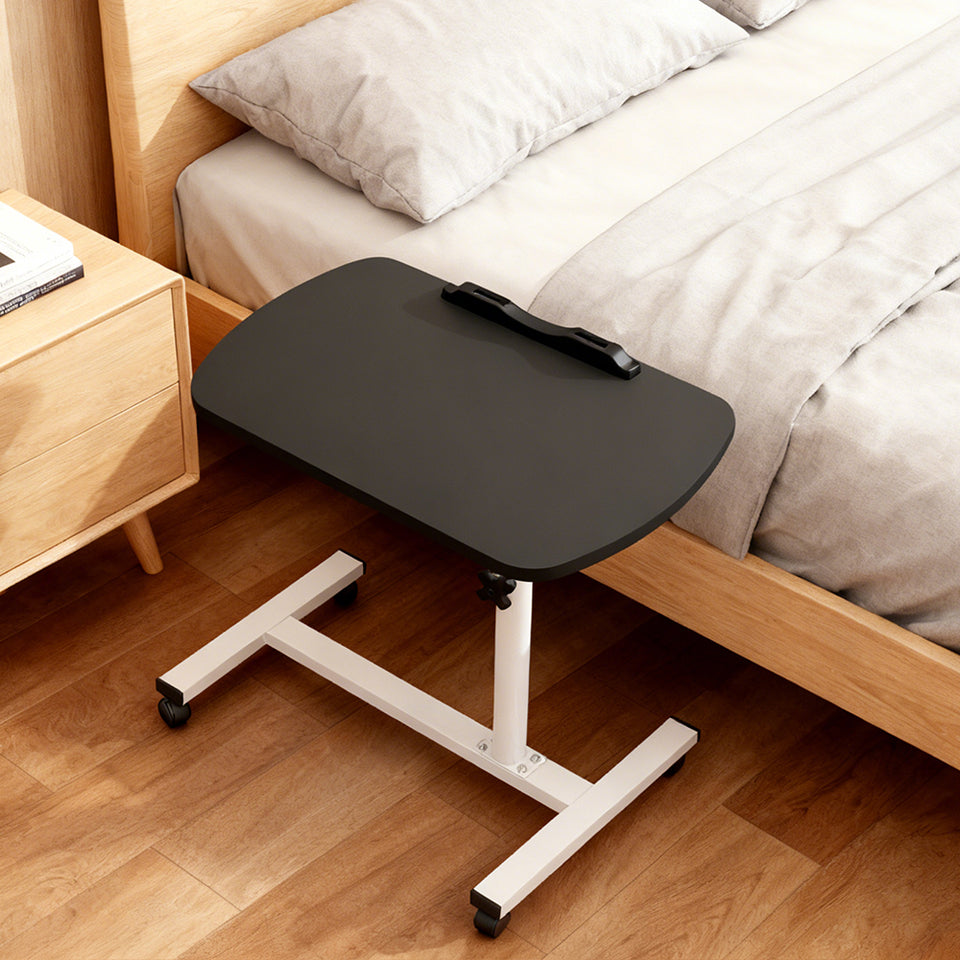 Adjustable Overbed Table with Wheels for Home Use or Medical - Black