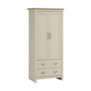 Lavish Kitchen Isle Ite 2-piece bedroom set with cream and oak effect wardrobe and bedside table, featuring 2-door wardrobe and drawer.