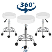 Round Stool Feet Rotation Bar Stool White - Lavish Kitchen Isle