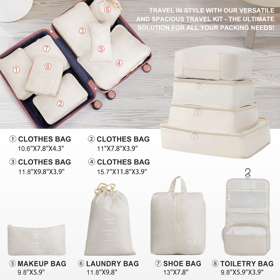 4-Piece Luggage Set - Durable PP Suitcase with Travel Tote & Toiletry Kit (Rose Gold, Red, Grey)