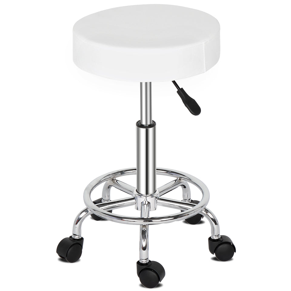 Round Stool Feet Rotation Bar Stool White