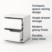 Lavish Kitchen Isle Arctic Elegance white gloss wardrobe with mirrored door, pullout hanging rail, shelves, and drawers for sleek storage