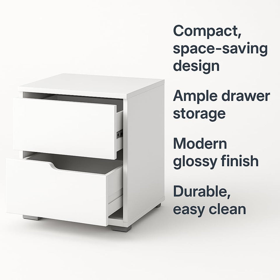 Arctic Elegance Sleek White Gloss Wardrobe with Mirrored Door, Pullout Hanging Rail, and Shelves – Slim Storage Cupboard with Drawers