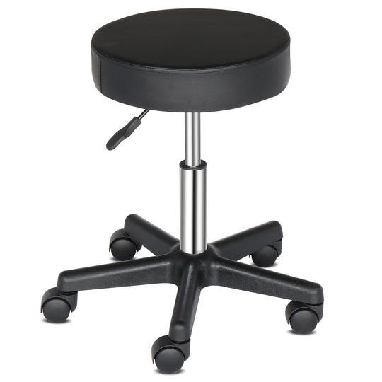 Round Stool Plastic Arch Feet Rotation Bar Stool Black