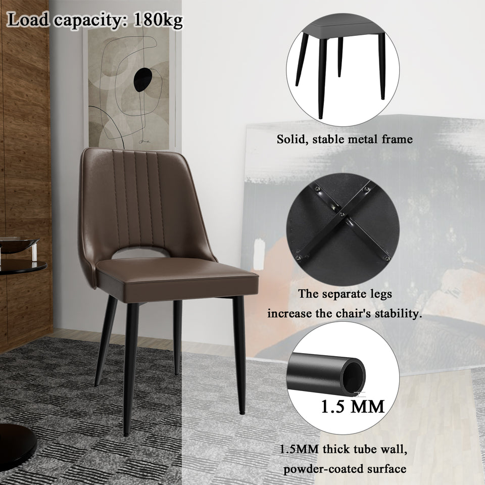Ergonomic Dining & Accent Chairs - High Back Faux Leather Seating for Kitchen/Office