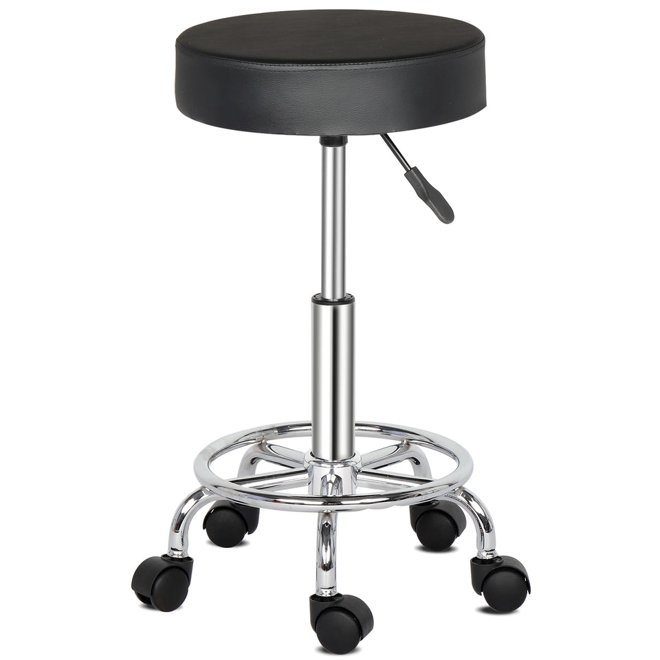 Round Stool  Feet Rotation Bar Stool Black