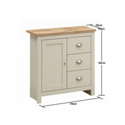 Ite 3 Piece Living Room Set 2 Door TV Unit, 1 Door Sideboard, 2 Drawer Coffee Table - Cream & Oak Effect - Lavish Kitchen Isle