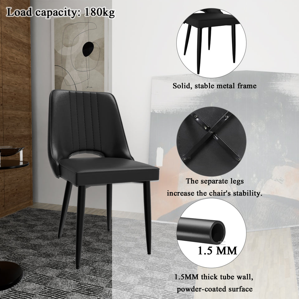 Ergonomic Dining & Accent Chairs - High Back Faux Leather Seating for Kitchen/Office