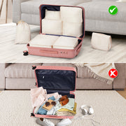 4-Piece Luggage Set - Durable PP Suitcase with Travel Tote & Toiletry Kit (Rose Gold, Red, Grey) - Lavish Kitchen Isle