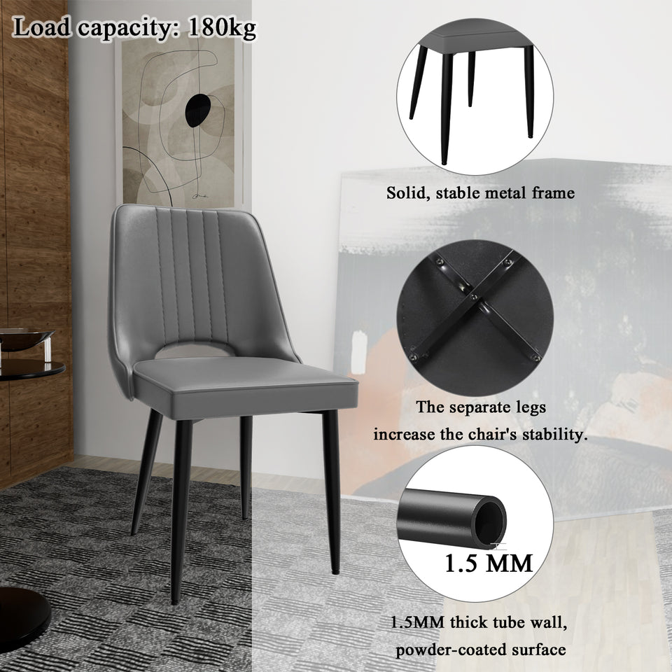 Ergonomic Dining & Accent Chairs - High Back Faux Leather Seating for Kitchen/Office
