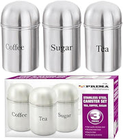 3-Piece Stainless Steel Dome Canister Set | Kitchen Storage for Tea, Coffee & Sugar – Sleek & Durable Design