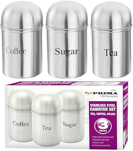 3-Piece Stainless Steel Dome Canister Set | Kitchen Storage for Tea, Coffee & Sugar – Sleek & Durable Design