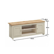 Ite 3 Piece Living Room Set 2 Door TV Unit, 1 Door Sideboard, 2 Drawer Coffee Table - Cream & Oak Effect - Lavish Kitchen Isle