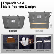 4-Piece Luggage Set - Durable PP Suitcase with Travel Tote & Toiletry Kit (Rose Gold, Red, Grey) - Lavish Kitchen Isle