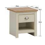 Ite 2 Piece Bedroom Set  2 Door Wardrobe & 1 Drawer Bedside Table - Cream & Oak Effect