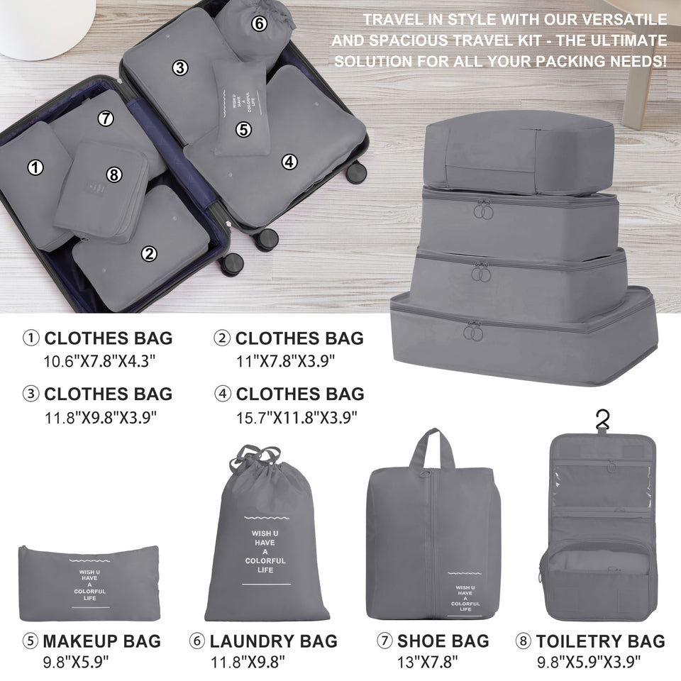 4-Piece Luggage Set - Durable PP Suitcase with Travel Tote & Toiletry Kit (Rose Gold, Red, Grey)