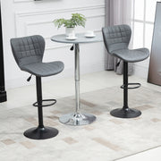 Set of 2 HOMCOM adjustable height swivel bar stools in black PU leather with modern design and chrome base.