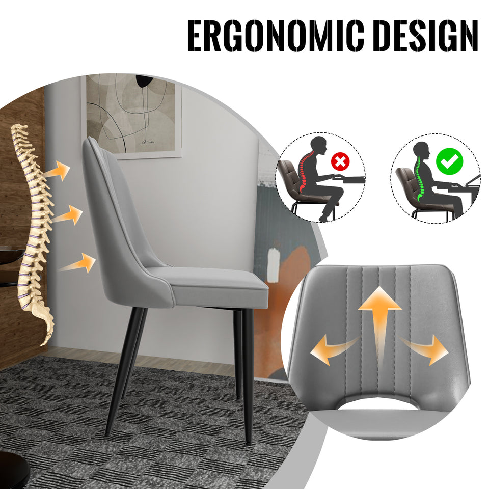 Ergonomic Dining & Accent Chairs - High Back Faux Leather Seating for Kitchen/Office