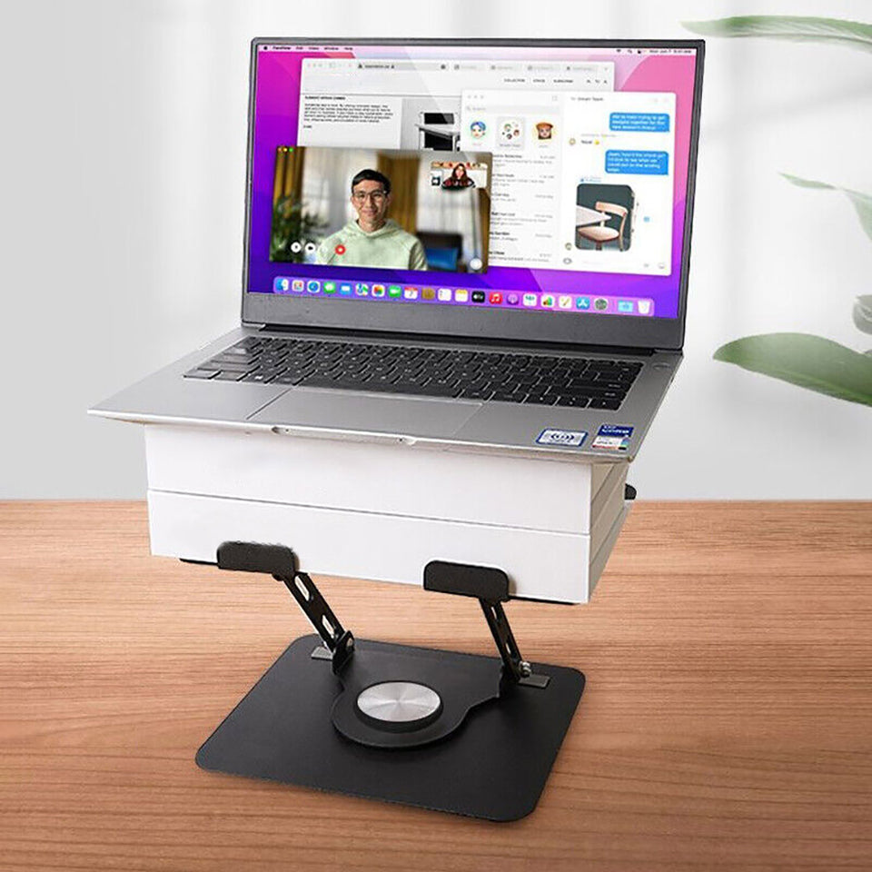 360° Metal Portable Laptop Tablet Stand Adjustable Holder For Desk Office Home 44 lbs Load Capacity