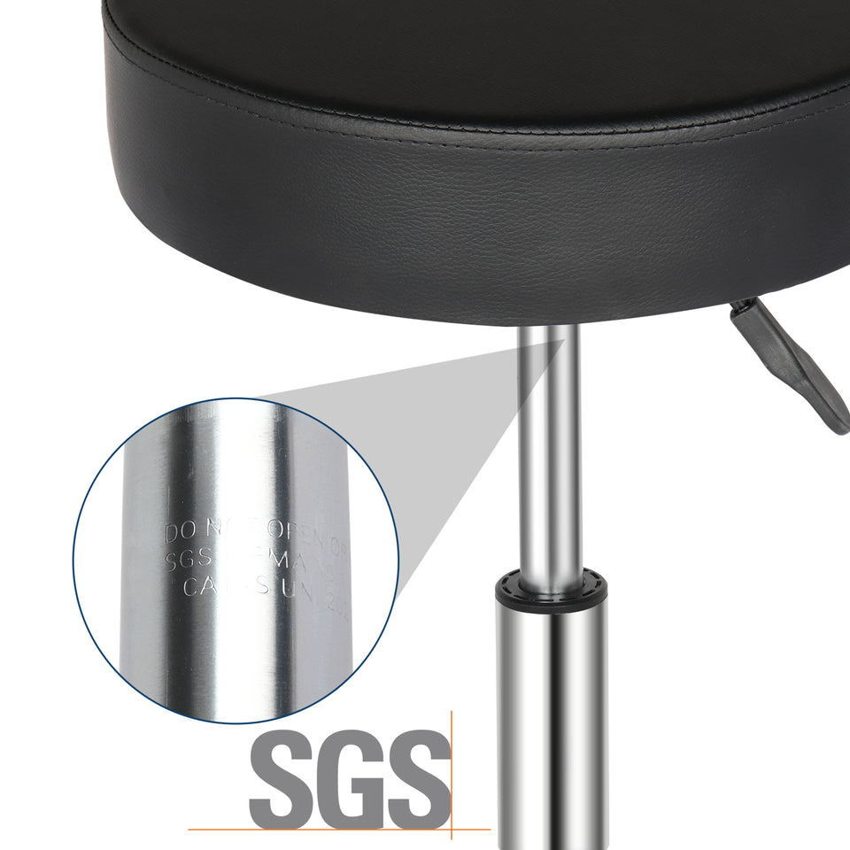Round Stool Plastic Arch Feet Rotation Bar Stool Black