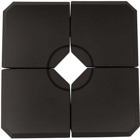 4-Piece Cantilever Parasol Base Weight Set - Fillable Umbrella Weights for Outdoor Patio, Up to 120kg – Black