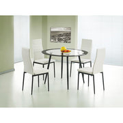 Acodia Clear Glass & Black Dining Table – Contemporary Tempered Glass Kitchen & Dining Table with Chrome Base - Lavish Kitchen Isle