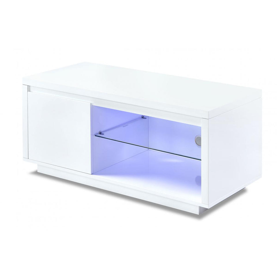 Astana LED TV Unit White High Gloss 1 Door - Lavish Kitchen Isle