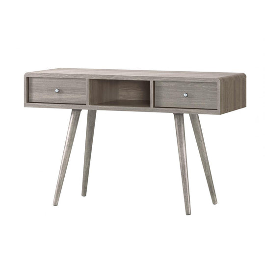 Belvoir Grey Oak Dressing Table with 2 Drawers – Modern Bedroom Vanity Table with Storage