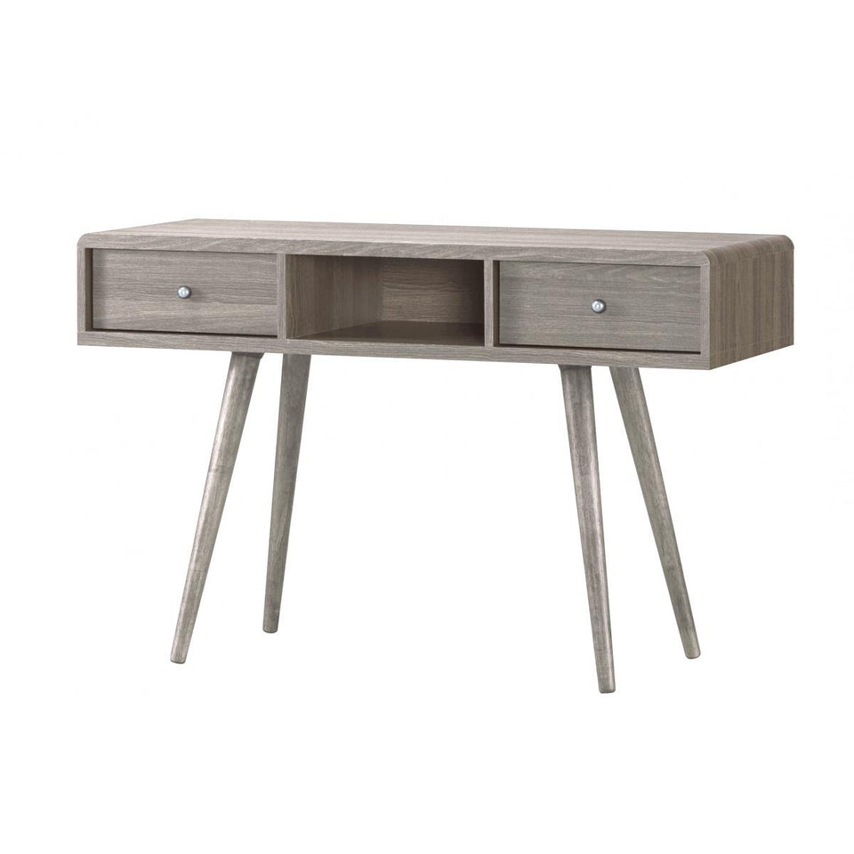 Belvoir Grey Oak Dressing Table with 2 Drawers – Modern Bedroom Vanity Table with Storage - Lavish Kitchen Isle
