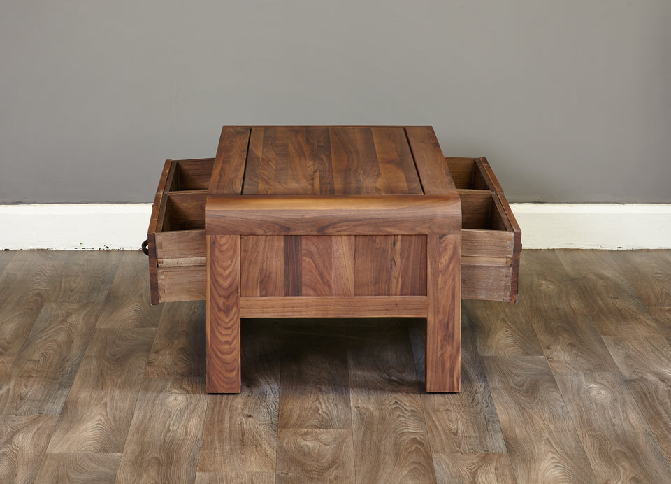 Shiro Walnut Four Drawer Coffee Table