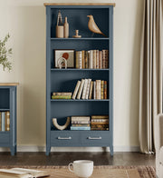 Signature Blue - Tall bookcase - Lavish Kitchen Isle