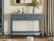 Baumhaus Signature Blue console table featuring a sleek design and rich blue finish, ideal for any modern living space.