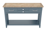 Baumhaus Signature Blue console table with sleek design and modern finish, perfect for living room or entryway.